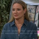 Sharon's denim shirt on The Young and the Restless