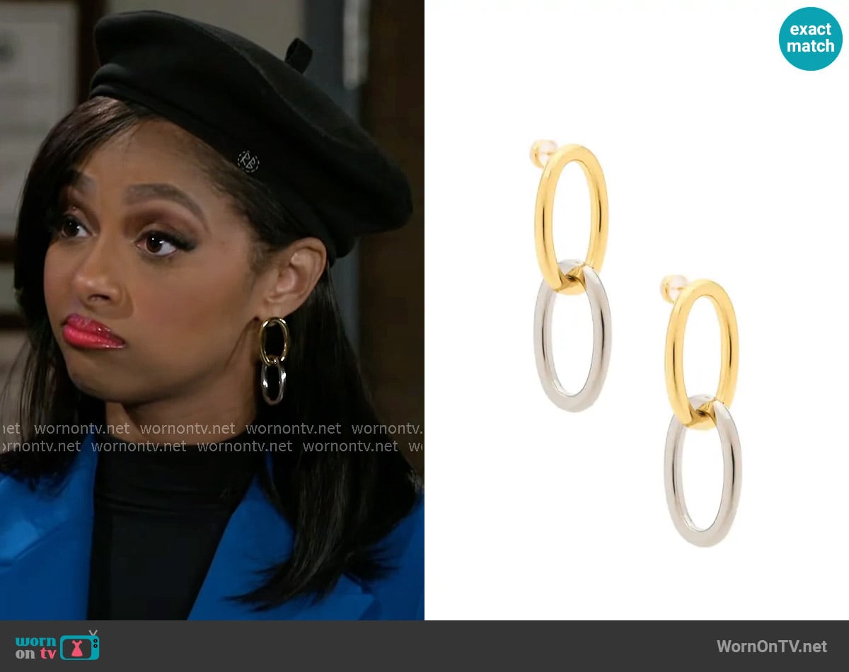 Shashi Lasso Hoop Earrings worn by Kat Richardson (Colby Muhammad) on Beyond the Gates