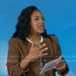 Sheinelle's brown suede jacket on Today