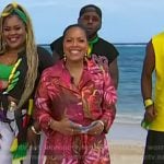 Sheinelle’s red leaf print shirt and pants on Today