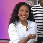 Sheinelle’s white twisted polo top on Today