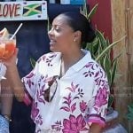 Sheinelle’s white and pink floral shirt and shorts on Today