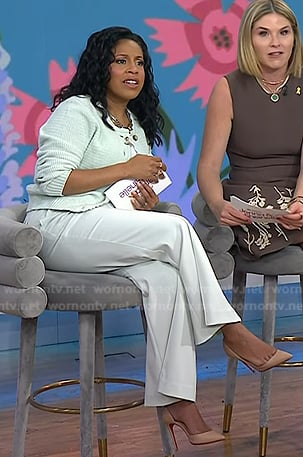 Sheinelle's beige heel pumps on Today