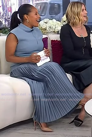 Sheinelle's beige heel pumps on Today