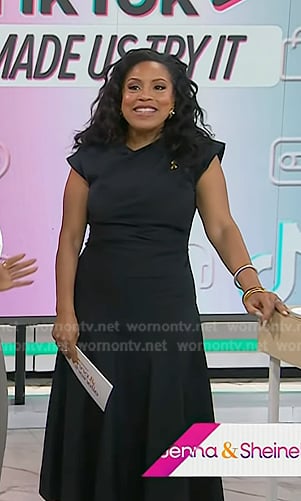 Sheinelle’s black gathered dress on Today