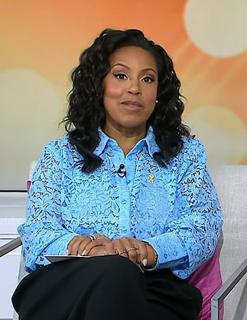 Sheinelle’s blue lace blouse on Today