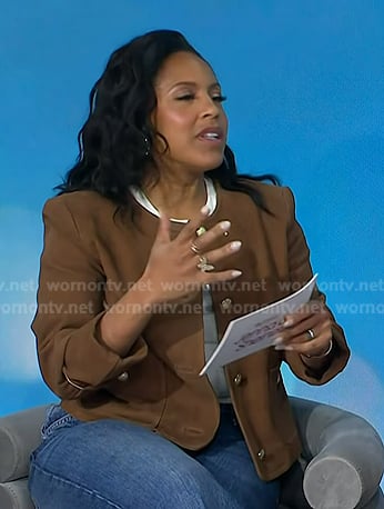 Sheinelle’s brown suede jacket on Today