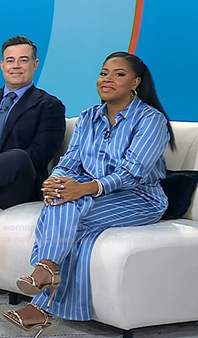 Sheinelle's gold strappy heel sandals on Today