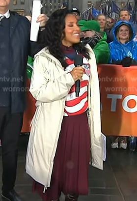 Sheinelle’s ivory hooded puffer coat on Today