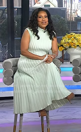 Sheinelle’s mint green ribbed dress on Today
