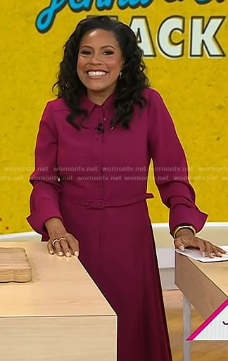Sheinelle’s pink pleated shirtdress on Today