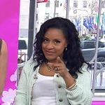 Sheinelle’s mint green knit cardigan and belted pants on Today