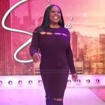 Sherri's burgundy beaded dress with cutouts on Sherri