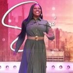 Sherri’s green utility shirtdress on Sherri