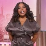 Sherri’s brown leather jacket and pants on Sherri