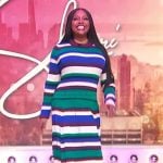 Sherri’s striped knit maxi dress on Sherri