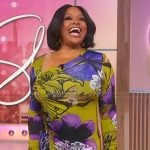 Sherri’s floral asymmetric mesh dress on Sherri