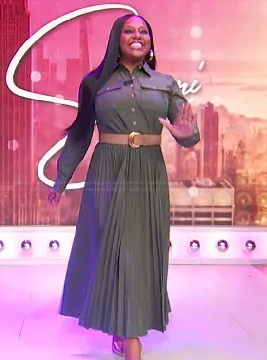 Sherri's green utility shirtdress on Sherri