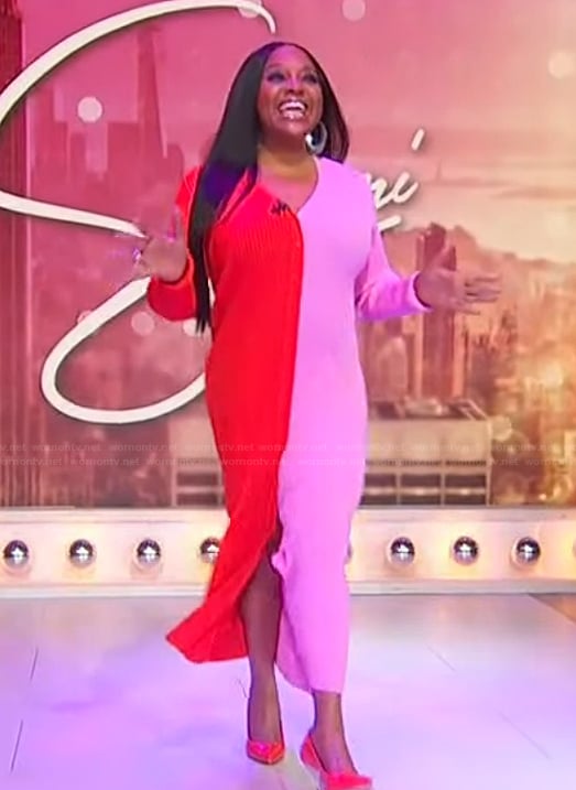 Sherri's pink colorblock dress on Sherri
