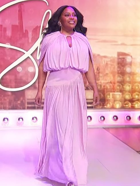 Sherri's pink drape top on Sherri
