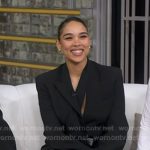 Alexandra Shipp’s black draped blazer on Good Morning America