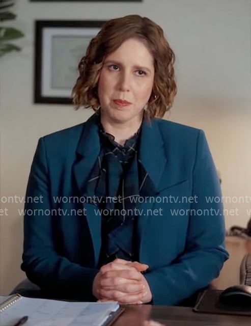 Sibby's plaid ruffle blouse on Scrubs