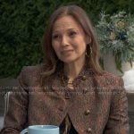 Sienna’s printed jacquard jacket on The Young and the Restless