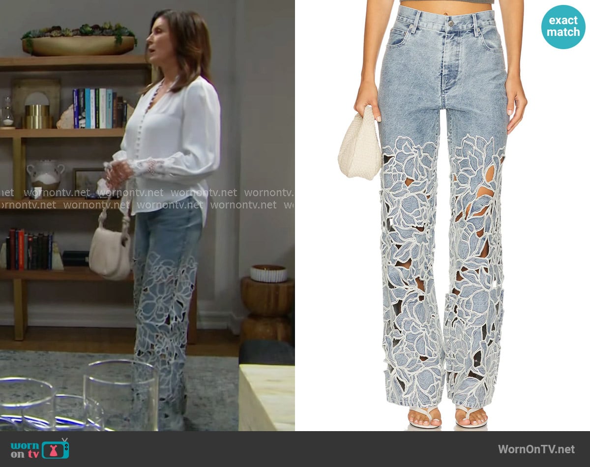 Simhkai Betty Straight Leg worn by Sheila Carter (Kimberlin Brown) on The Bold and the Beautiful