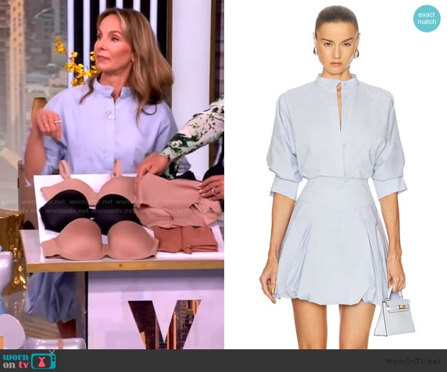 Simkhai Effie Bubble Mini Dress worn by Heidi Zak on The View