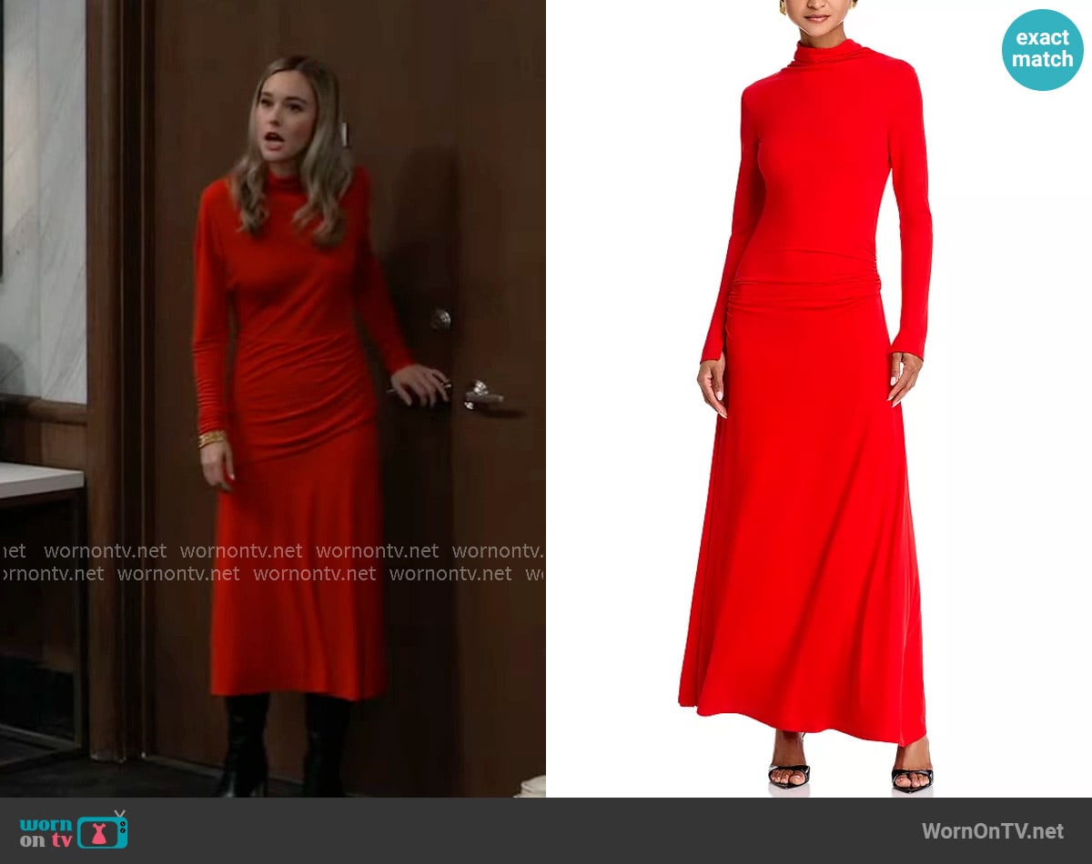 Simkhai Fererra Mock Neck Dress worn by Jacinda Bracken (Paige Herschell) on General Hospital