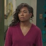 Simone’s berry pink v-neck sweater on Greys Anatomy