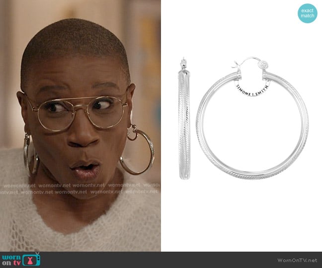 Simone I. Smith Brilliance Hoops worn by Henrietta Wilson (Aisha Hinds) on 9-1-1
