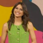 Sophie Flay’s green tweed vest on Good Morning America