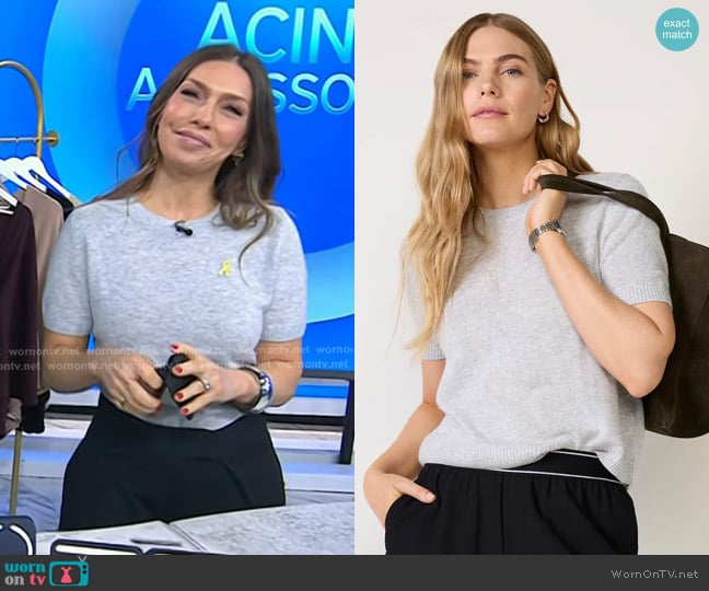 Splendid Emelia Sweater in Heather grey worn by Melissa Garcia on Today