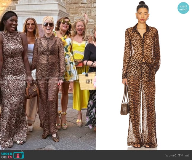 Sprwmn Fitted Button Up in Jaguar worn by Erika Jayne on The Real Housewives of Beverly Hills