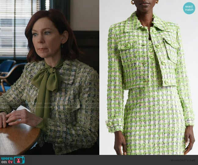 St. John Plaid Eyelash Tweed Crop Jacket worn by Elsbeth Tascioni (Carrie Preston) on Elsbeth