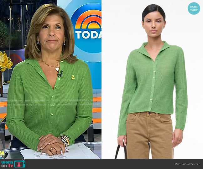 Staud Marianne Sweater in Leaf worn by Hoda Kotb on Today