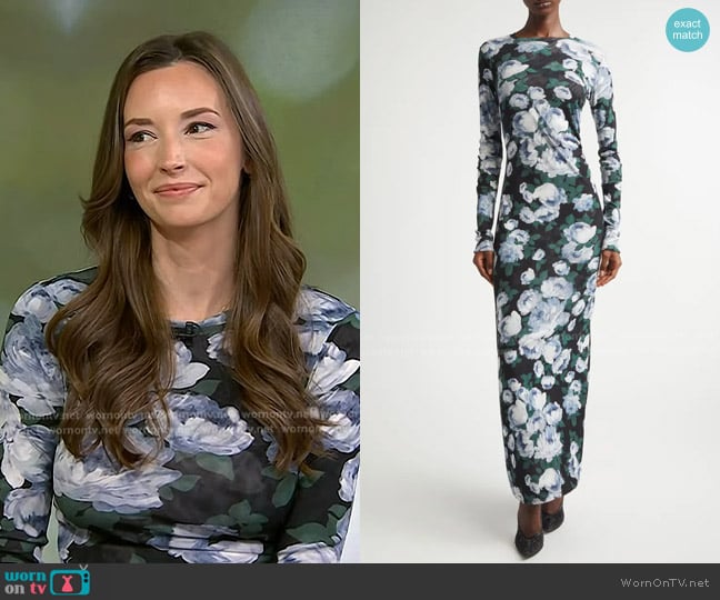 Stella McCartney Bunch of Roses Long Sleeve Mesh Maxi Dress worn by Ariel Sullivan on Today