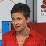 Stephanie Gosk's red satin blouse on NBC News Daily