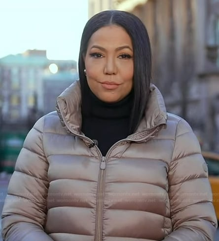 Stephanie’s metallic padded jacket on Good Morning America