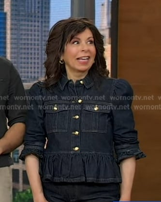 Stephanie’s peplum denim jacket on Good Morning America