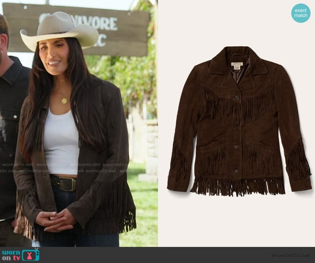 Stetson Fringe Suede Jacket worn by Padma Lakshmi on Americas Culinary Cup