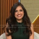 Sue Varma’s green tie neck dress on CBS Mornings