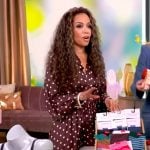 Sunny’s brown polka dot print shirtdress on The View