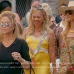 Sutton's yellow lace inset slip dress on The Real Housewives of Beverly Hills