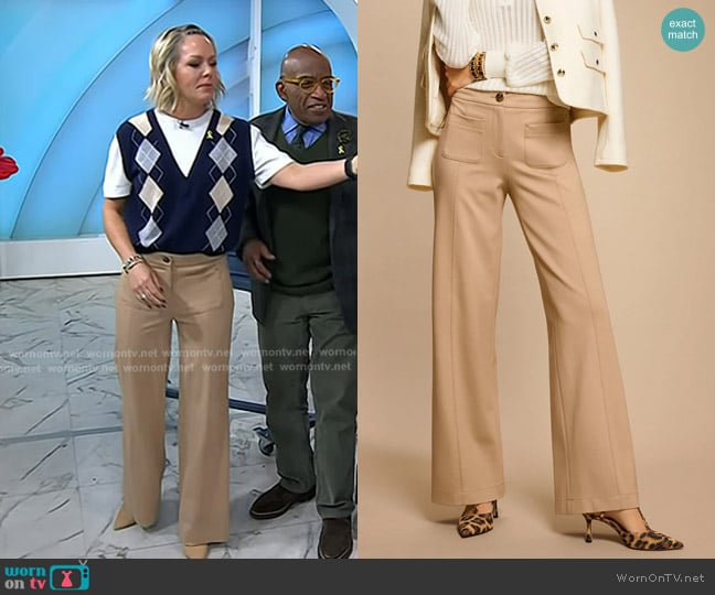 Talbots Wide Leg Ponte Pants in Toasted Coconut worn by Dylan Dreyer on Today