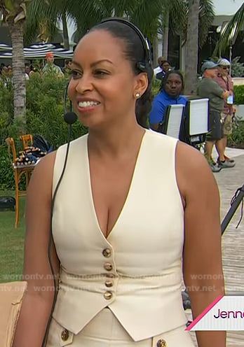 Talia Parkinson-Jones’s beige vest and shorts on Today