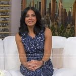 Dr. Tara Narula’s blue print ruched dress on Good Morning America