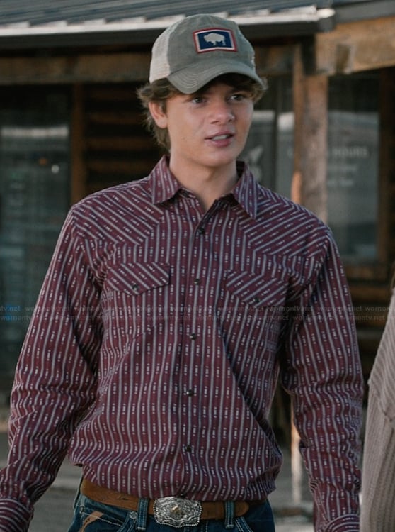 Tate’s maroon printed western shirt on Marshals