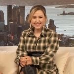 Taylor Tomlinson’s plaid asymmetric dress on The Drew Barrymore Show